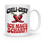 Chili Chef Tasse - Ich mag's scharf! Geschenkidee für Hobbyk – Weiß [farbe:weiß]