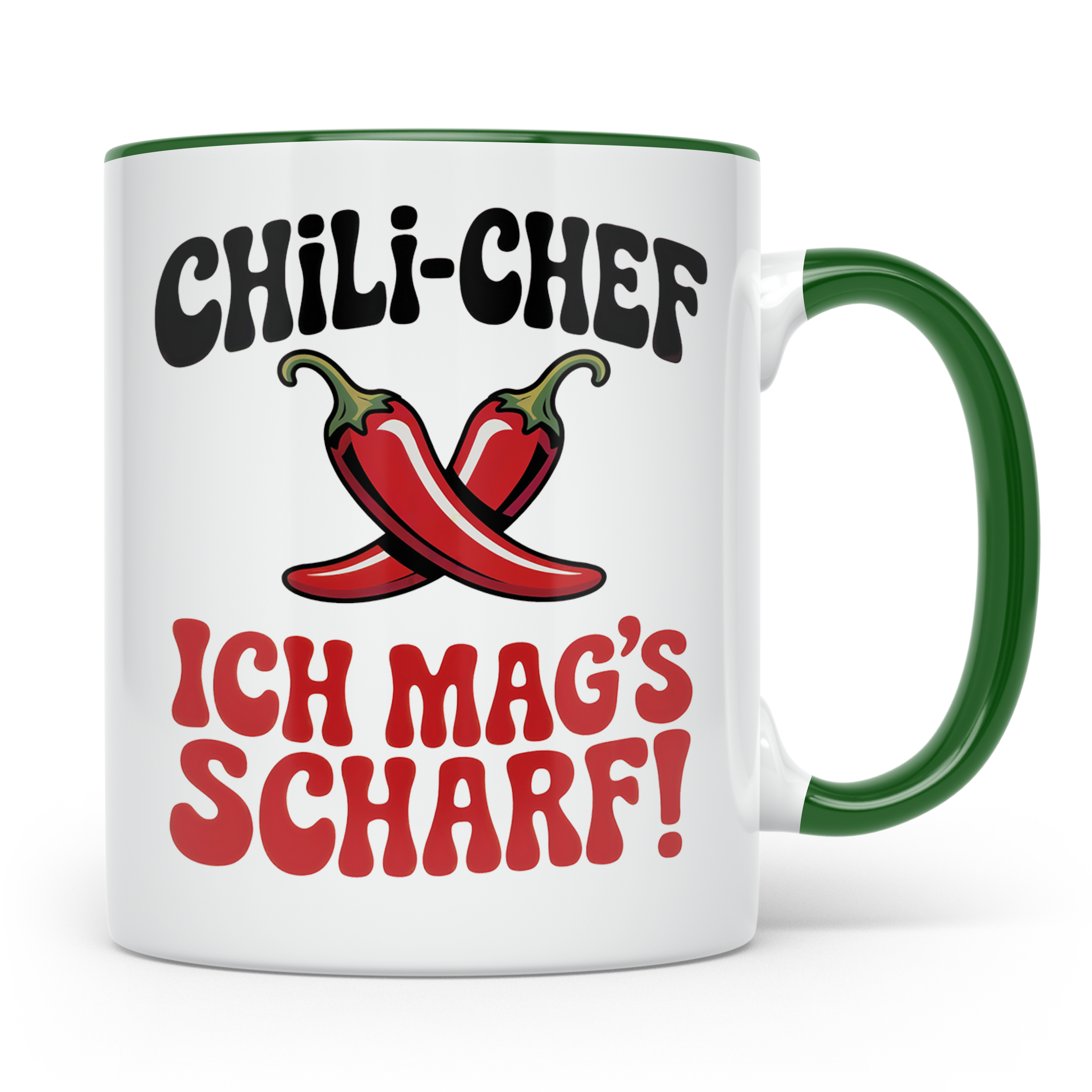 Chili Chef Tasse - Ich mag's scharf! Geschenkidee für Hobbyk – Grün [farbe:grün]