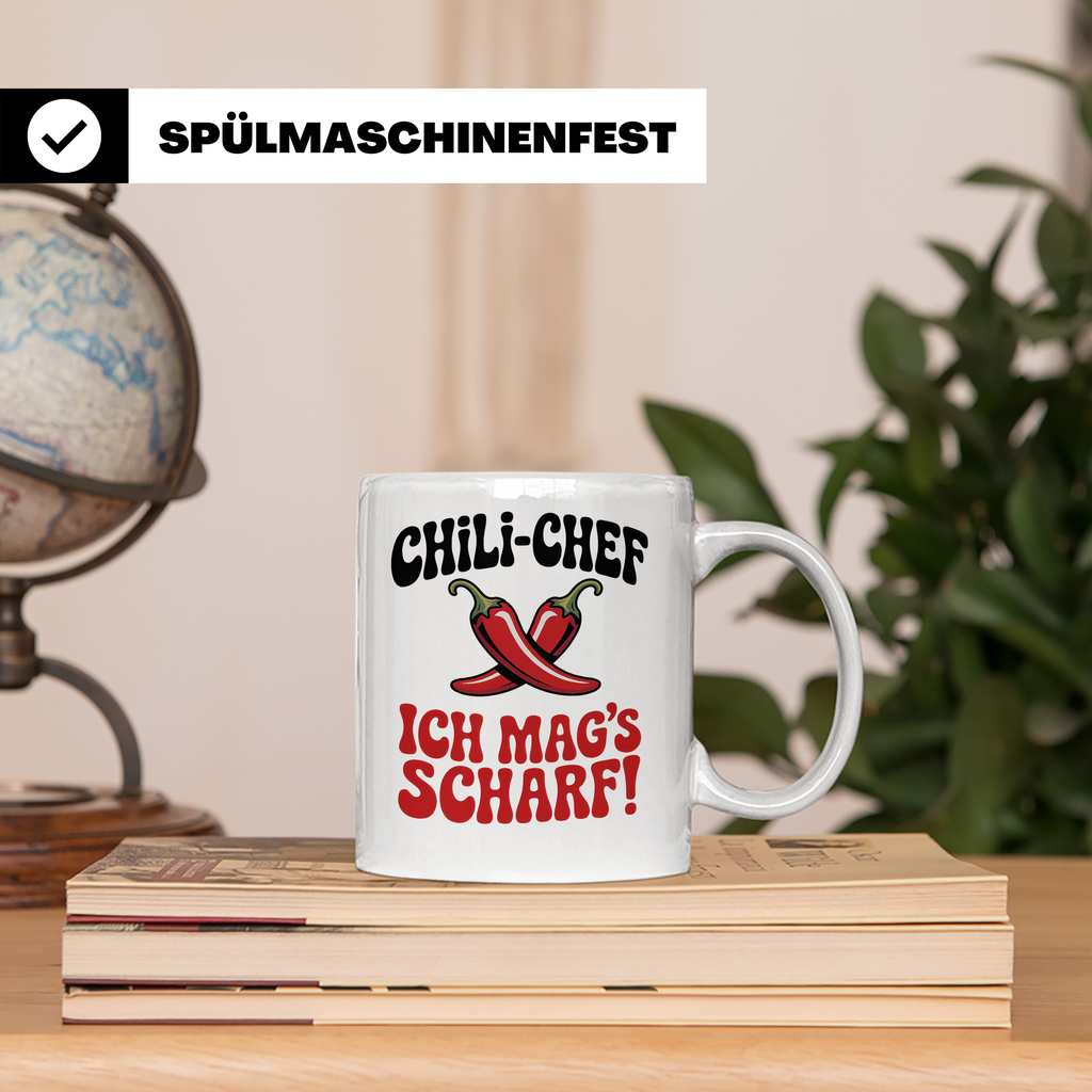 Chili Chef Tasse - Ich mag's scharf! Geschenkidee für Hobbyk – Weiß [farbe:weiß]