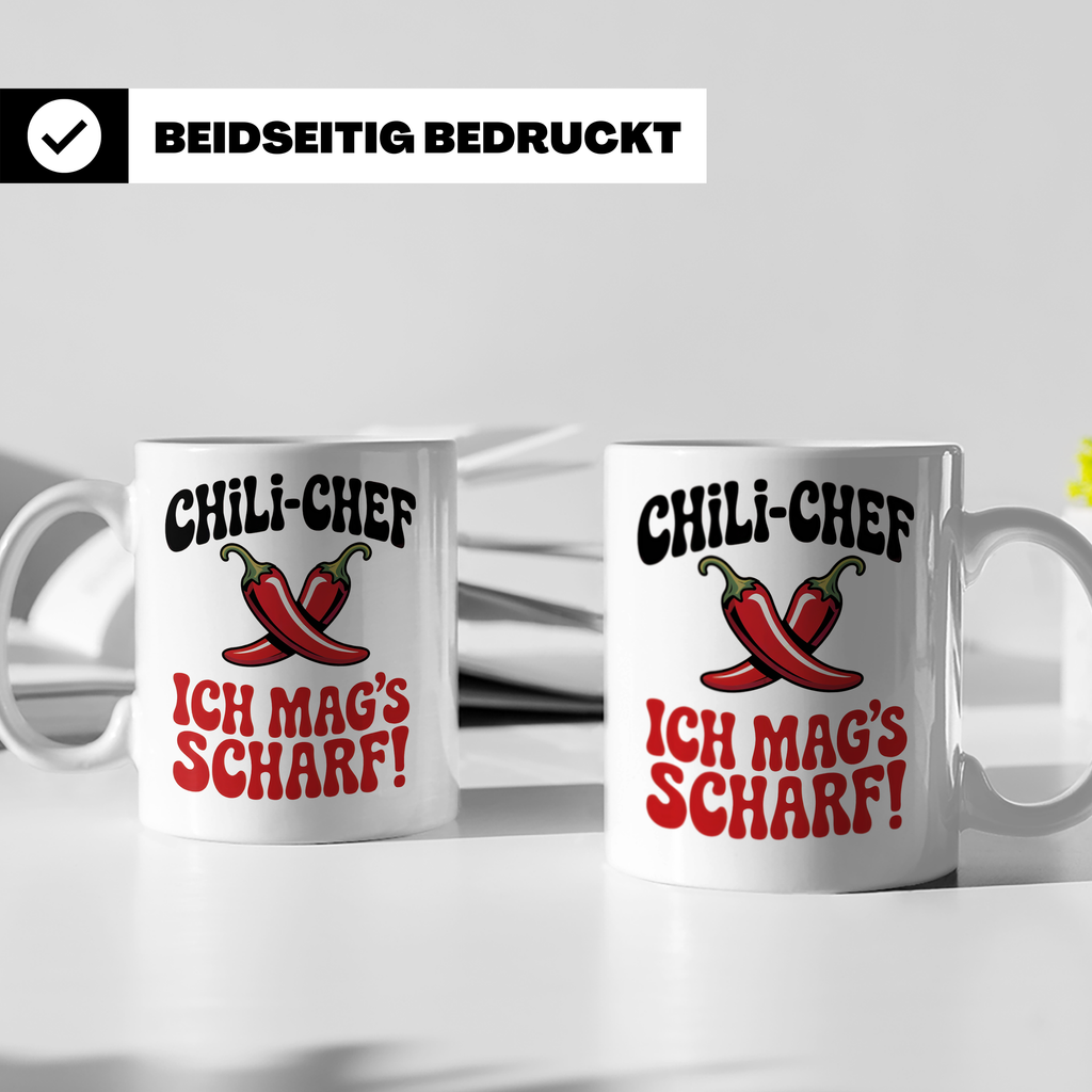 Chili Chef Tasse - Ich mag's scharf! Geschenkidee für Hobbyk – Weiß [farbe:weiß]