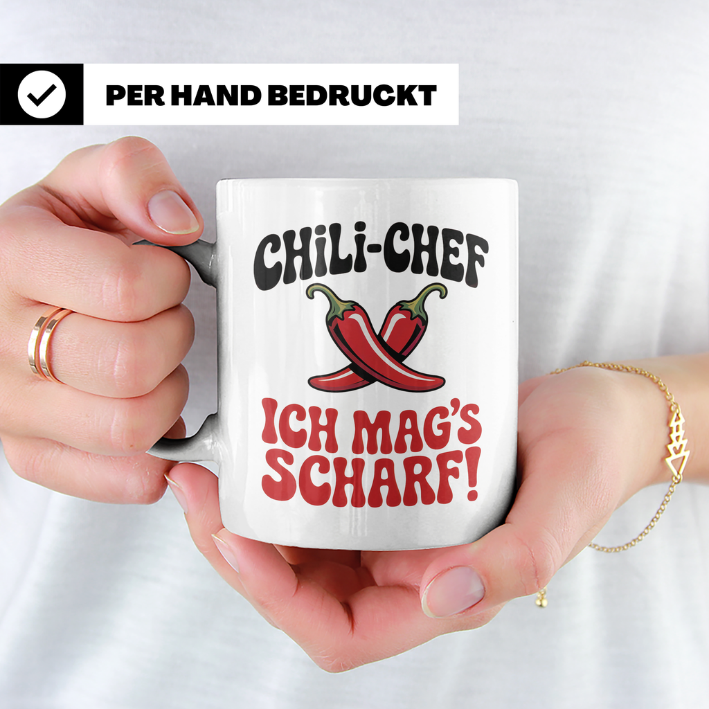 Chili Chef Tasse - Ich mag's scharf! Geschenkidee für Hobbyk – Weiß [farbe:weiß]