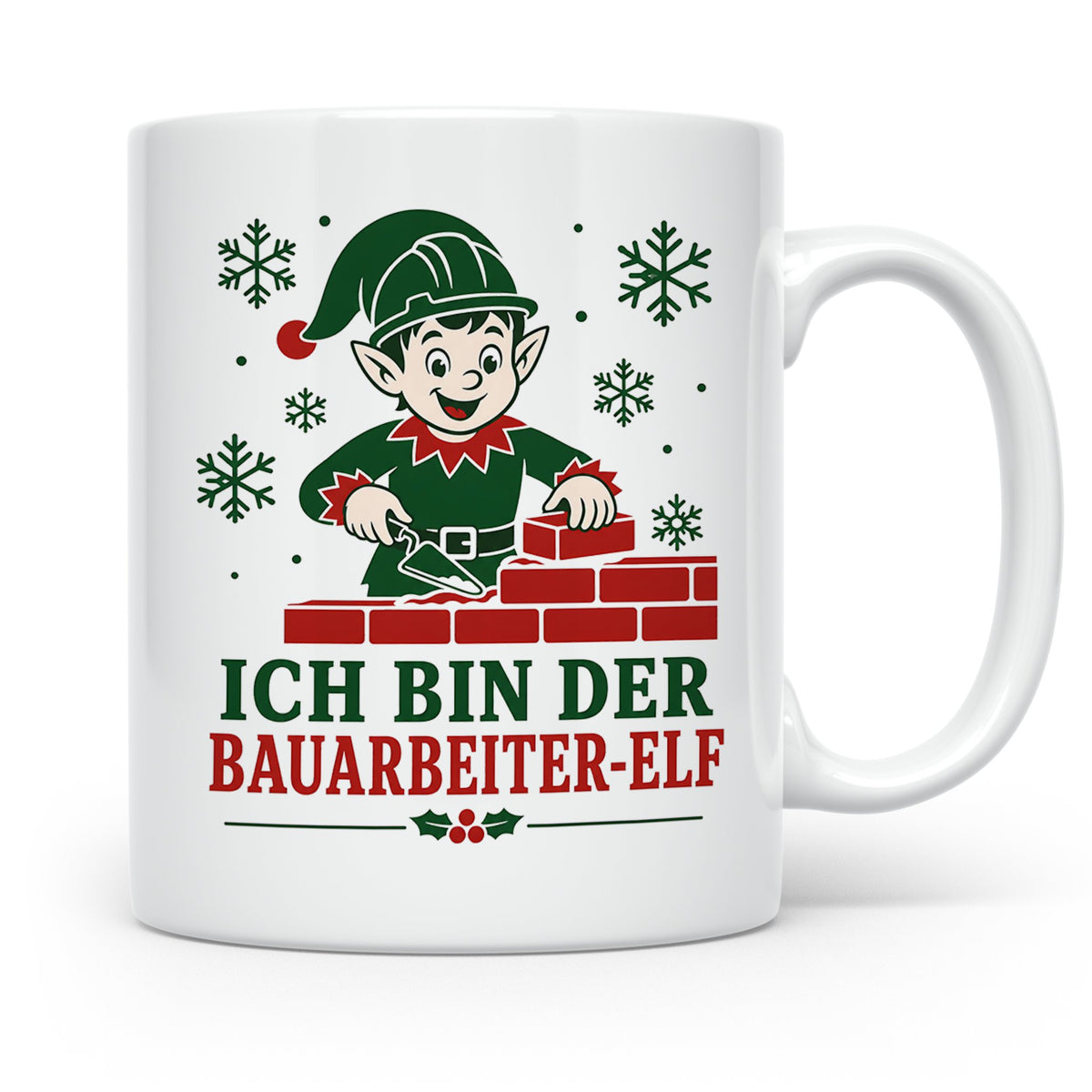 Bauarbeiter Weihnachten Tasse Ich bin der Bauarbeiter-Elf -  – Weiß [farbe:weiß]