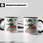 Bauarbeiter Weihnachten Tasse Ich bin der Bauarbeiter-Elf -  – Schwarz [farbe:schwarz]