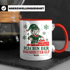 Bauarbeiter Weihnachten Tasse Ich bin der Bauarbeiter-Elf -  – Rot [farbe:rot]