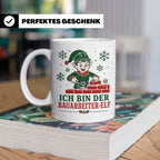 Bauarbeiter Weihnachten Tasse Ich bin der Bauarbeiter-Elf -  – Weiß [farbe:weiß]