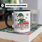 Bauarbeiter Weihnachten Tasse Ich bin der Bauarbeiter-Elf -  – Schwarz [farbe:schwarz]