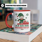 Bauarbeiter Weihnachten Tasse Ich bin der Bauarbeiter-Elf -  – Rot [farbe:rot]