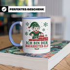 Bauarbeiter Weihnachten Tasse Ich bin der Bauarbeiter-Elf -  – Blau [farbe:blau]