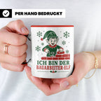 Bauarbeiter Weihnachten Tasse Ich bin der Bauarbeiter-Elf -  – Rot [farbe:rot]