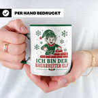 Bauarbeiter Weihnachten Tasse Ich bin der Bauarbeiter-Elf -  – Grün [farbe:grün]