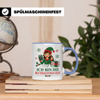 Buchhaltung Weihnachten Tasse Ich bin die Buchhaltungs-Elfe  – Blau [farbe:blau]