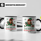 Buchhaltung Weihnachten Tasse Ich bin die Buchhaltungs-Elfe  – Schwarz [farbe:schwarz]