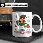Buchhaltung Weihnachten Tasse Ich bin die Buchhaltungs-Elfe  – Weiß [farbe:weiß]