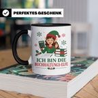 Buchhaltung Weihnachten Tasse Ich bin die Buchhaltungs-Elfe  – Schwarz [farbe:schwarz]