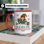 Buchhaltung Weihnachten Tasse Ich bin die Buchhaltungs-Elfe  – Rot [farbe:rot]