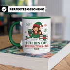 Buchhaltung Weihnachten Tasse Ich bin die Buchhaltungs-Elfe  – Grün [farbe:grün]