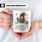 Buchhaltung Weihnachten Tasse Ich bin die Buchhaltungs-Elfe  – Weiß [farbe:weiß]