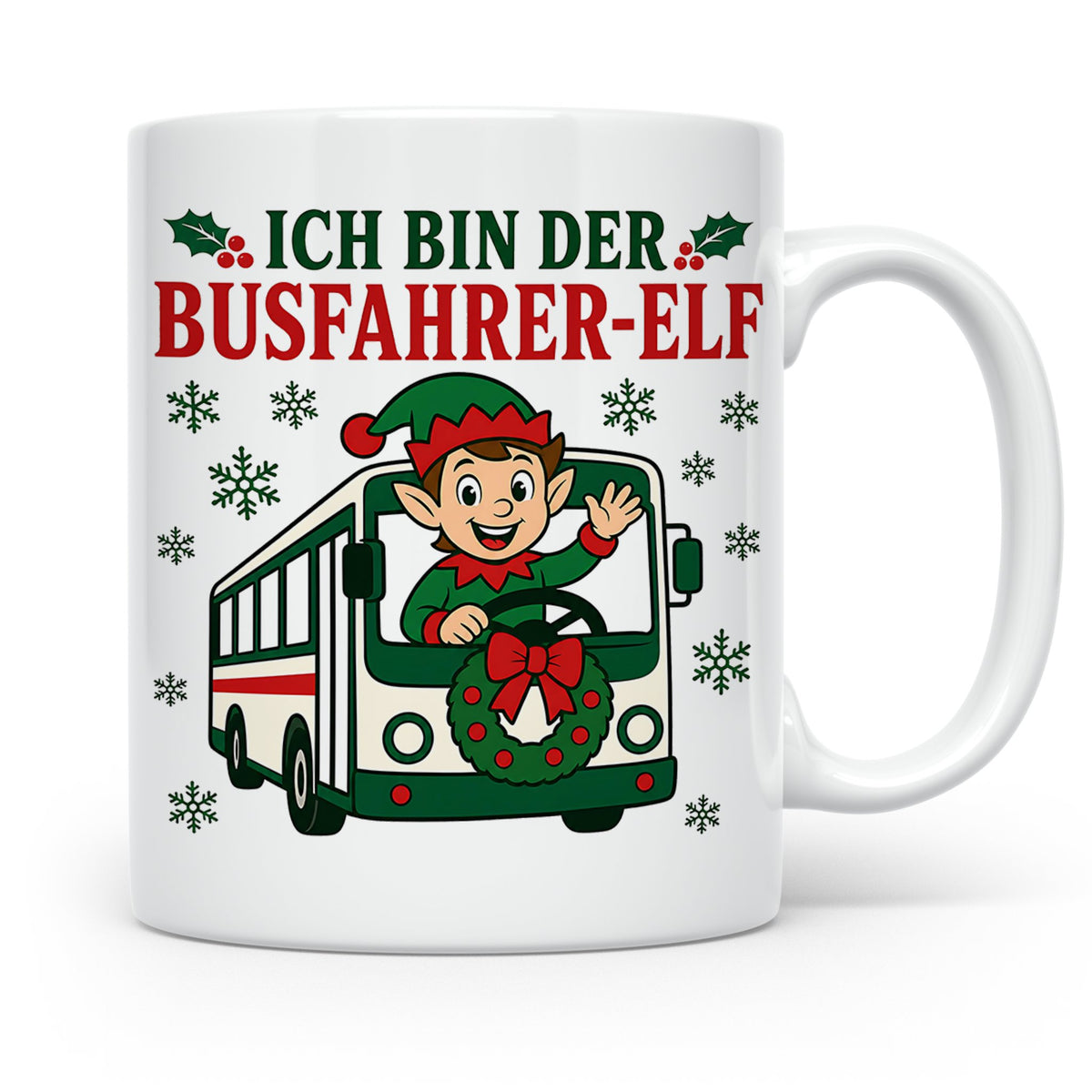 Busfahrer Weihnachten Tasse Ich bin der Busfahrer-Elf - Lust – Weiß [farbe:weiß]