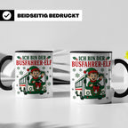 Busfahrer Weihnachten Tasse Ich bin der Busfahrer-Elf - Lust – Schwarz [farbe:schwarz]