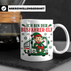 Busfahrer Weihnachten Tasse Ich bin der Busfahrer-Elf - Lust – Weiß [farbe:weiß]