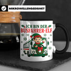 Busfahrer Weihnachten Tasse Ich bin der Busfahrer-Elf - Lust – Schwarz [farbe:schwarz]