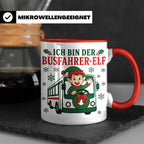Busfahrer Weihnachten Tasse Ich bin der Busfahrer-Elf - Lust – Rot [farbe:rot]