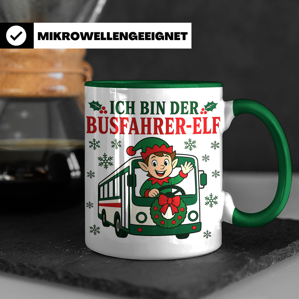 Busfahrer Weihnachten Tasse Ich bin der Busfahrer-Elf - Lust – Grün [farbe:grün]