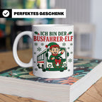 Busfahrer Weihnachten Tasse Ich bin der Busfahrer-Elf - Lust – Weiß [farbe:weiß]