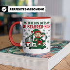 Busfahrer Weihnachten Tasse Ich bin der Busfahrer-Elf - Lust – Rot [farbe:rot]