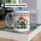 Busfahrer Weihnachten Tasse Ich bin der Busfahrer-Elf - Lust – Blau [farbe:blau]