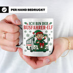 Busfahrer Weihnachten Tasse Ich bin der Busfahrer-Elf - Lust – Weiß [farbe:weiß]