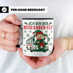 Busfahrer Weihnachten Tasse Ich bin der Busfahrer-Elf - Lust – Schwarz [farbe:schwarz]