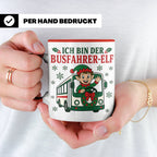 Busfahrer Weihnachten Tasse Ich bin der Busfahrer-Elf - Lust – Rot [farbe:rot]