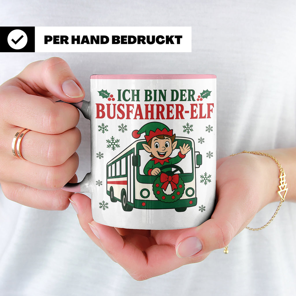 Busfahrer Weihnachten Tasse Ich bin der Busfahrer-Elf - Lust – Rosa [farbe:rosa]