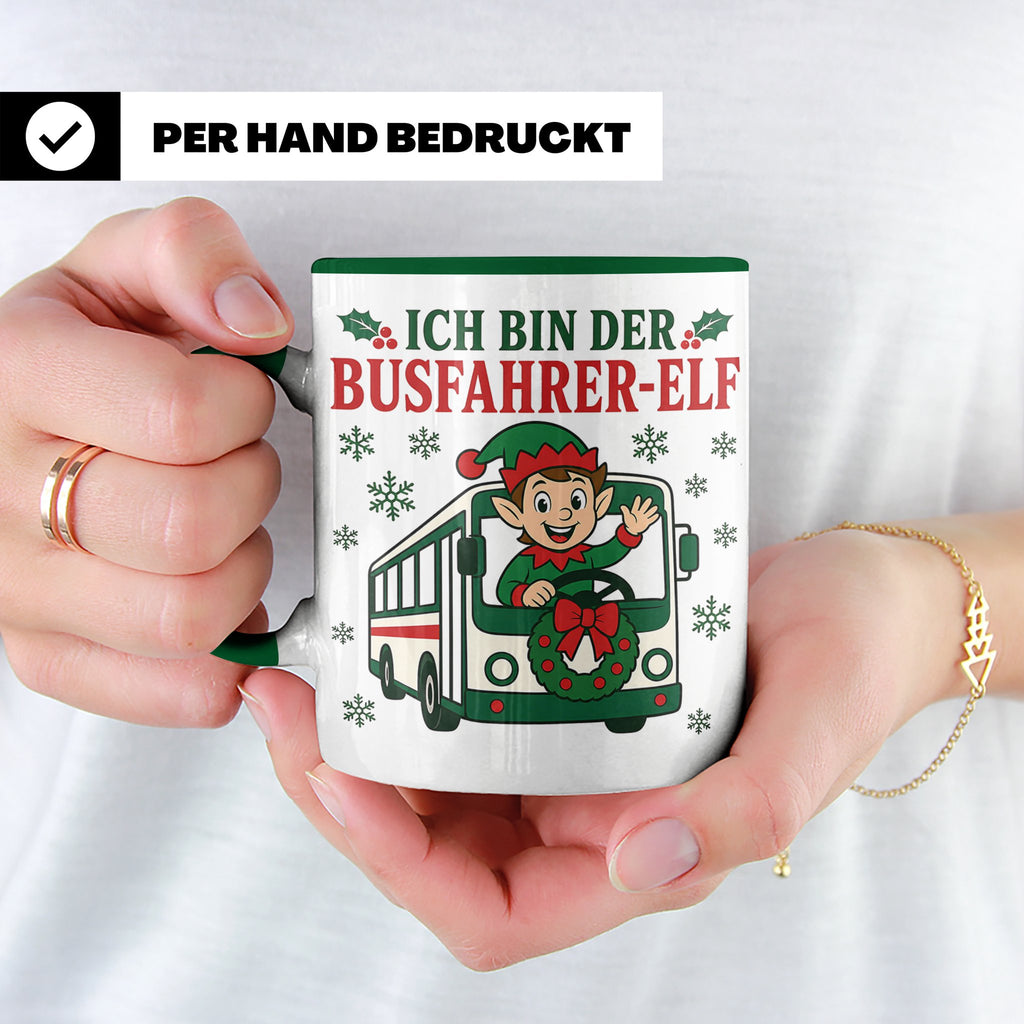 Busfahrer Weihnachten Tasse Ich bin der Busfahrer-Elf - Lust – Grün [farbe:grün]