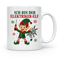 Elektriker Weihnachten Tasse Ich bin der Elektriker-Elf - Lu – Weiß [farbe:weiß]
