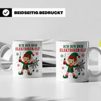 Elektriker Weihnachten Tasse Ich bin der Elektriker-Elf - Lu – Weiß [farbe:weiß]