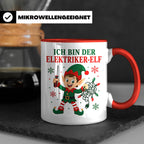 Elektriker Weihnachten Tasse Ich bin der Elektriker-Elf - Lu – Rot [farbe:rot]