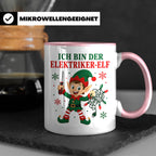 Elektriker Weihnachten Tasse Ich bin der Elektriker-Elf - Lu – Rosa [farbe:rosa]