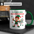 Elektriker Weihnachten Tasse Ich bin der Elektriker-Elf - Lu – Grün [farbe:grün]