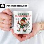 Elektriker Weihnachten Tasse Ich bin der Elektriker-Elf - Lu – Weiß [farbe:weiß]