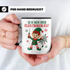 Elektriker Weihnachten Tasse Ich bin der Elektriker-Elf - Lu – Schwarz [farbe:schwarz]