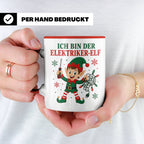 Elektriker Weihnachten Tasse Ich bin der Elektriker-Elf - Lu – Rot [farbe:rot]