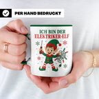 Elektriker Weihnachten Tasse Ich bin der Elektriker-Elf - Lu – Grün [farbe:grün]