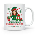 Erzieherin Weihnachten Tasse Ich bin die Erzieherin-Elfe - L – Weiß [farbe:weiß]