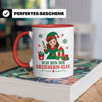Erzieherin Weihnachten Tasse Ich bin die Erzieherin-Elfe - L – Rot [farbe:rot]