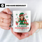 Erzieherin Weihnachten Tasse Ich bin die Erzieherin-Elfe - L – Weiß [farbe:weiß]