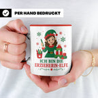 Erzieherin Weihnachten Tasse Ich bin die Erzieherin-Elfe - L – Rot [farbe:rot]