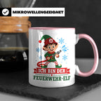 Feuerwehr Weihnachten Tasse Ich bin der Feuerwehr-Elf - Lust – Rosa [farbe:rosa]