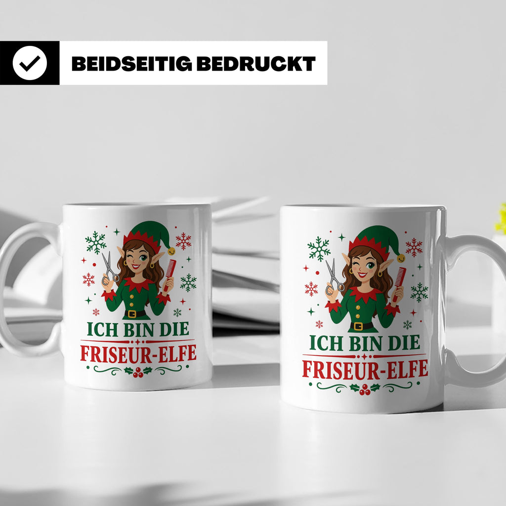 Friseurin Weihnachten Tasse Ich bin die Friseur-Elfe - Lusti – Weiß [farbe:weiß]
